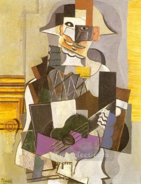 Harlequin playing the guitar Harlequin playing the guitar 1914 Pablo Picasso Oil Paintings